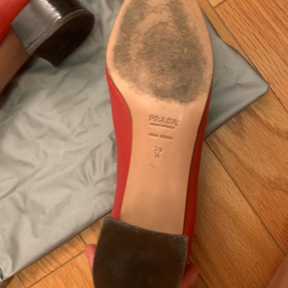 Red Leather Prada Loafers - Picture 2 of 3